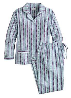 Lanz of Salzburg Classic Cotton Flannel Tyrolean 2 Piece Pajama Set Women's 1X
